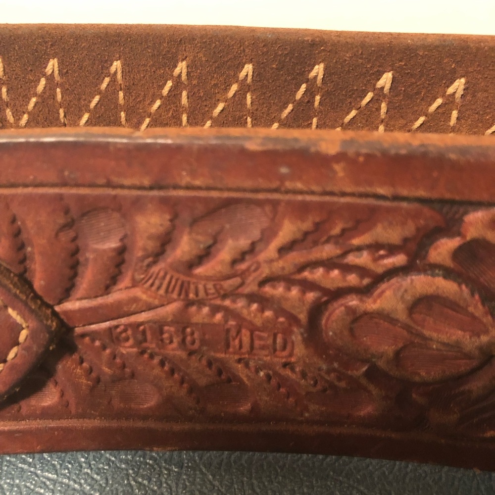 Brown leather utility belt